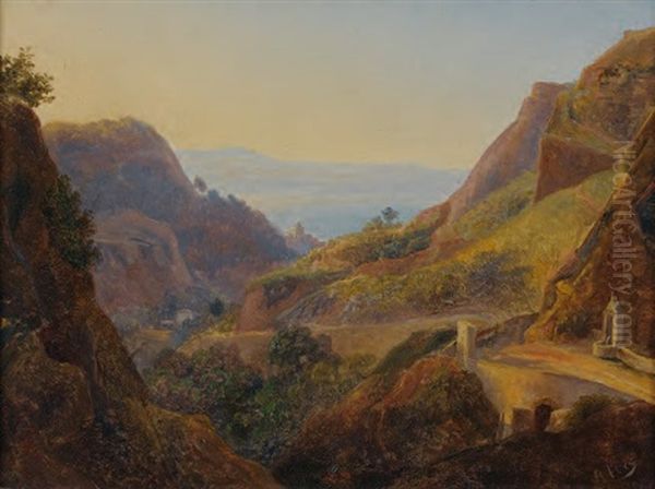 Vue De La Vallee Dei Mulieri A Amalfi by Josephine Sarazin de Belmont