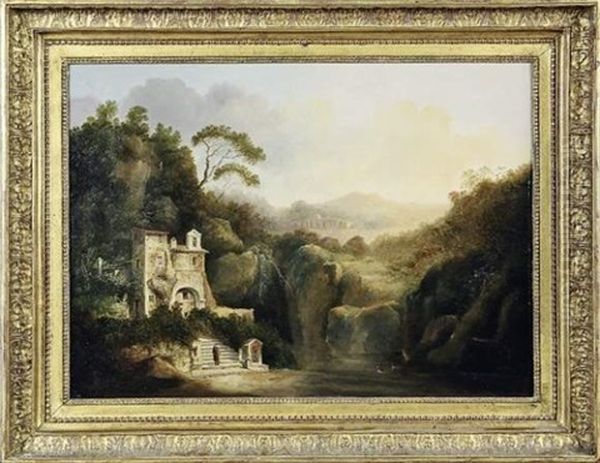 Paysage D'italie Au Monastere Et Aux Ruines Oil Painting by Josephine Sarazin de Belmont