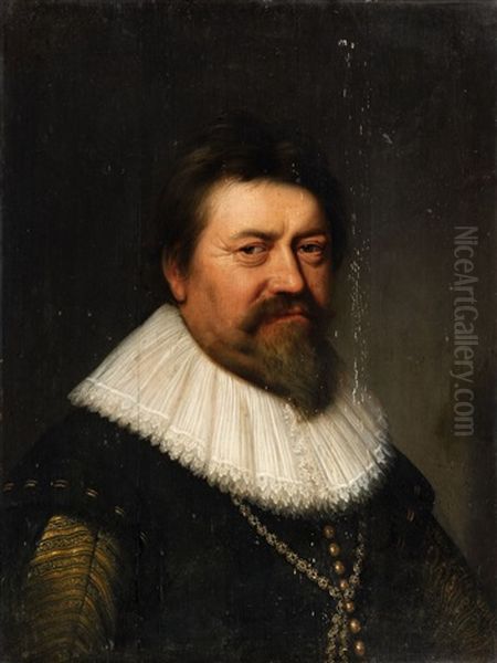 Portrait Of A Gentleman Oil Painting by Bartholomaus (Treirsensio) Sarburgh