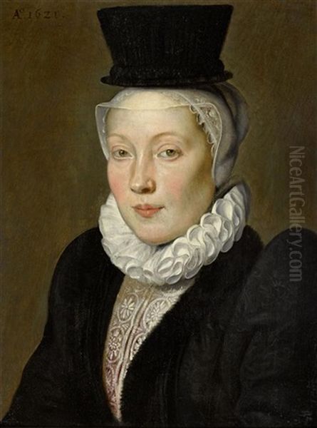 Susanne Blauner, Ehefrau Heinrich Otths Der Altere Oil Painting by Bartholomaus (Treirsensio) Sarburgh