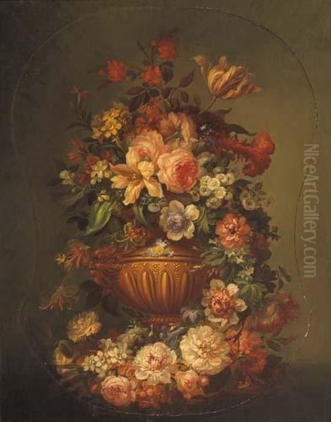 Vaso Di Fiori 1880 Oil Painting by Auguste Bouquet