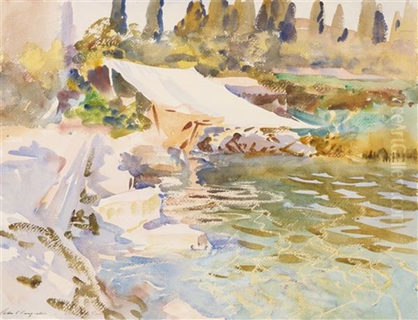 Lake Of Garda Oil Painting by John Singer Sargent