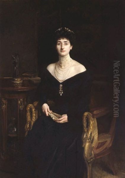 Portrait Of Mrs. Ernest G. Raphael Oil Painting by John Singer Sargent