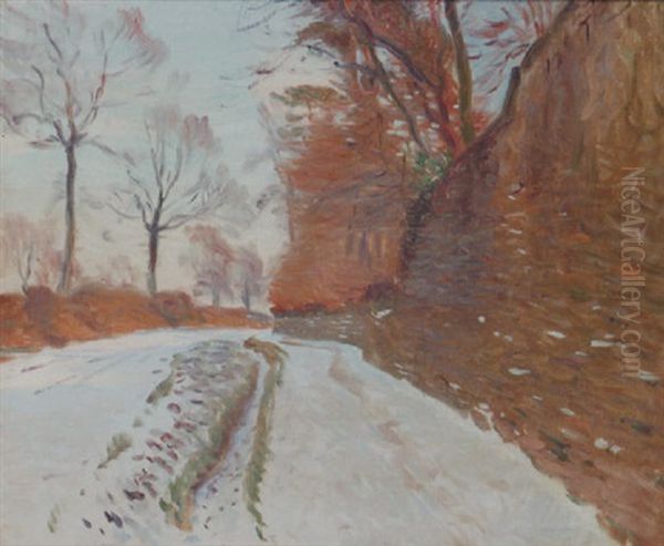 A Country Road In Winter Oil Painting by John Singer Sargent