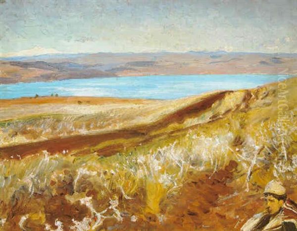 A Young Boy With Dead Sea Beyond Oil Painting by John Singer Sargent