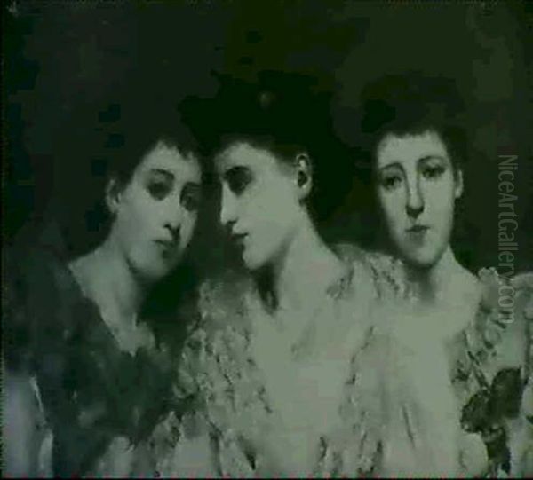 Portrait Of The Capel-davies Sisters - Evelyn, Mary,        Constance And Adeline, Bust Lengths Oil Painting by John Singer Sargent