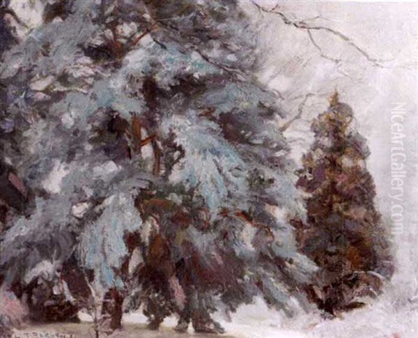 First Snow Oil Painting by Paul Turner Sargent