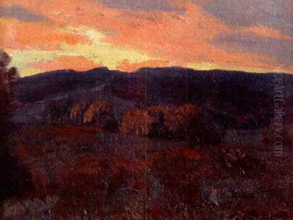 Sunset Oil Painting by Paul Turner Sargent