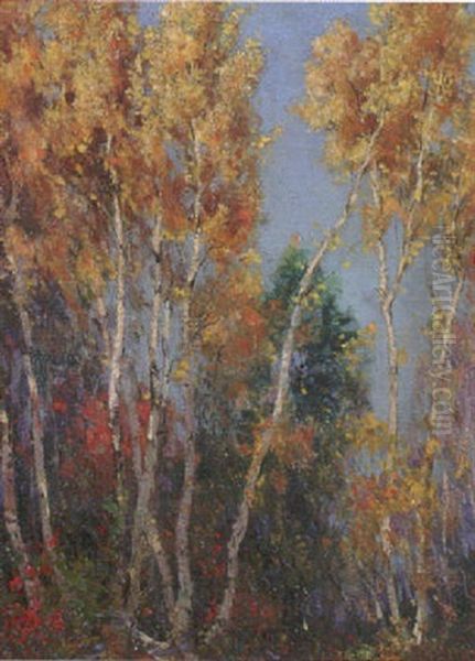 Autumn Birches Oil Painting by Paul Turner Sargent