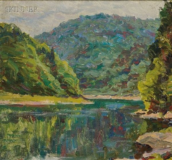 Charlemont River In Berkshire Hills Oil Painting by Walter Sargent