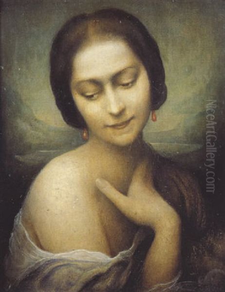 Jeune Femme Pensive Oil Painting by Leonard Sarluis