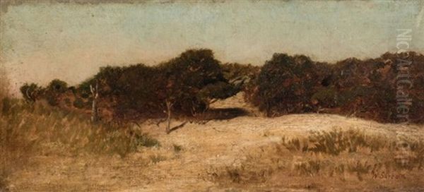 Red Beach Wareham (?) Buzzard's Bay Aug. 1882 Oil Painting by William Sartain