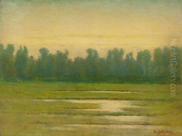 In The Valley Of The Oise Oil Painting by William Sartain