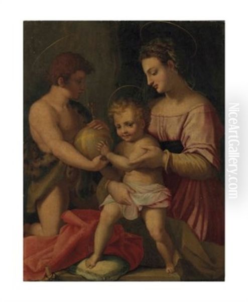 La Vierge Et L'enfant Avec Saint Jean-baptiste Oil Painting by Andrea Del Sarto