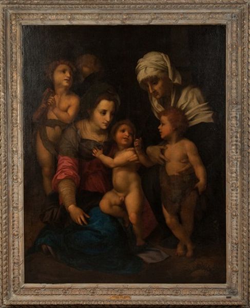 The Holy Family With Angels Oil Painting by Andrea Del Sarto