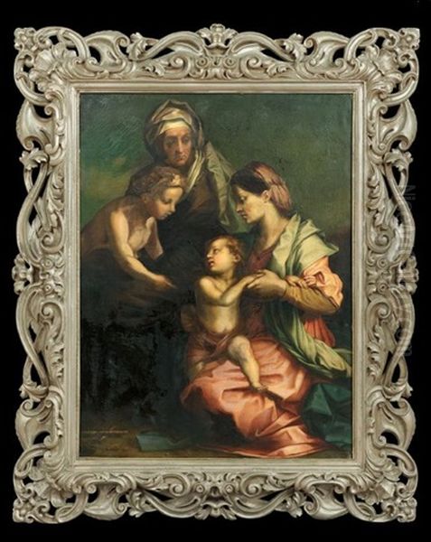 Madonna And Child With St. Elizabeth And St. John The Baptist Oil Painting by Andrea Del Sarto