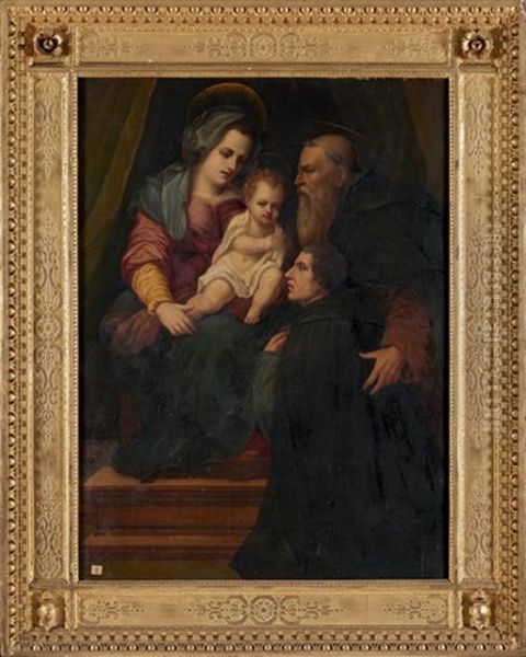 Sainte Famille Avec Un Donateur Oil Painting by Andrea Del Sarto