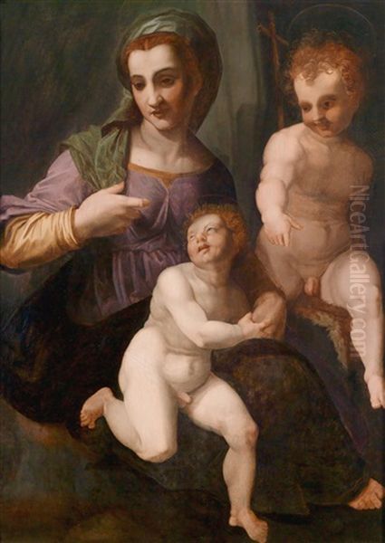 Madonna Mit Kind Und Dem Johannesknaben Oil Painting by Andrea Del Sarto