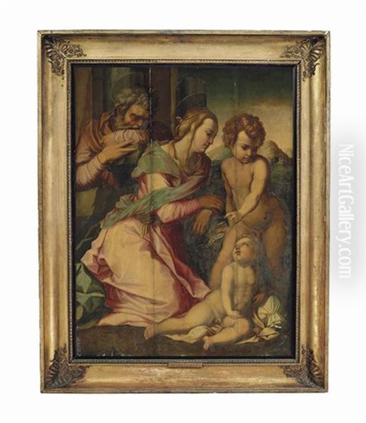 The Holy Family With The Infant Saint John The Baptist Oil Painting by Andrea Del Sarto