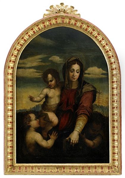 Madonna Med Barnet Och Johannes Doparen Oil Painting by Andrea Del Sarto