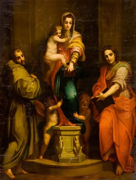 Harpyienmadonna Oil Painting by Andrea Del Sarto