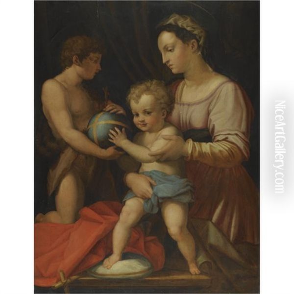 Madonna And Child With The Young St. John The Baptist, The Borgherini Holy Family by Andrea Del Sarto