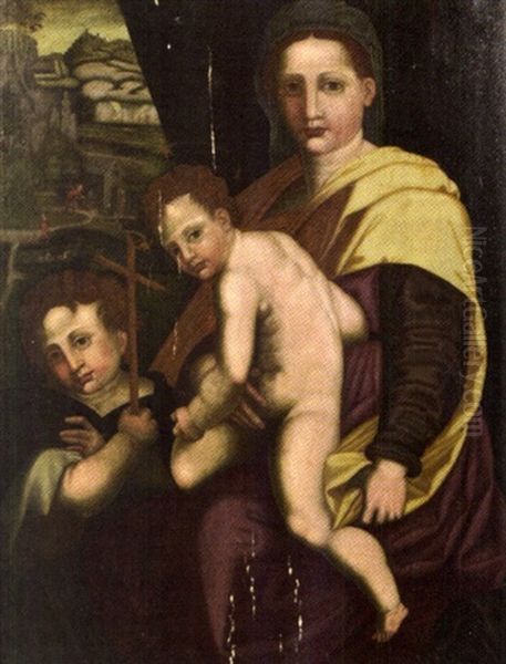 La Vierge A L'enfant Et Saint Jean-baptiste Oil Painting by Andrea Del Sarto