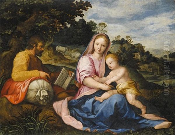 The Rest On The Flight Into Egypt Oil Painting by Andrea Del Sarto