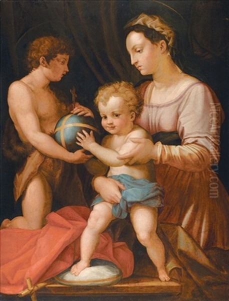 The Holy Family With Saint John (the Borgherini Holy Family) Oil Painting by Andrea Del Sarto