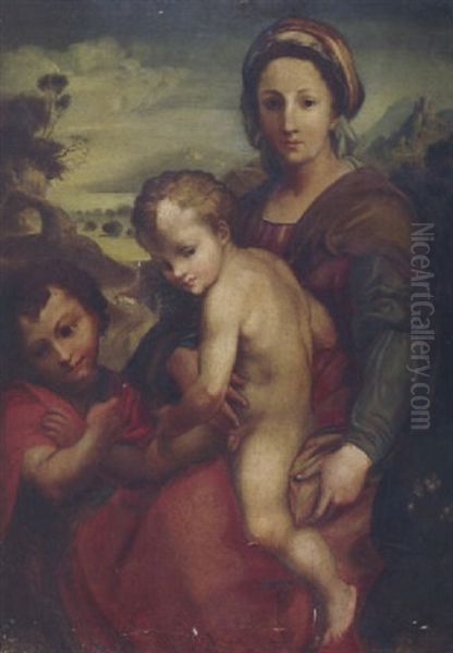 Madonna Mit Jesus Und Johannesknaben Oil Painting by Andrea Del Sarto