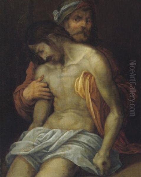 Cristo Morto Sorretto Da Giuseppe Di Arimatea Oil Painting by Andrea Del Sarto