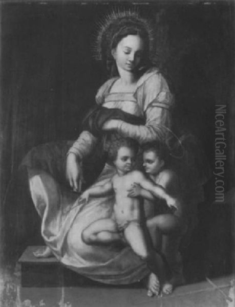 Madonna Mit Kind Und Dem Johannesknaben Oil Painting by Andrea Del Sarto