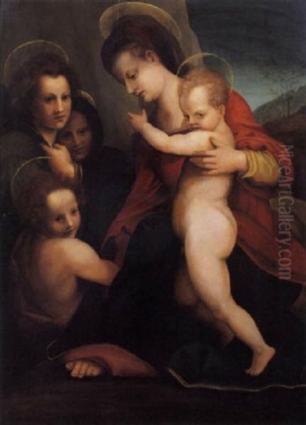 Vierge A L'enfant Et Saint Jean Baptiste by Andrea Del Sarto