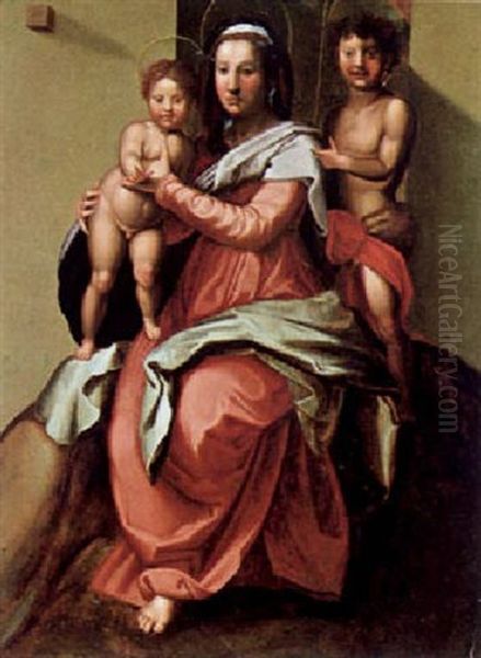 Madonna Con Il Bambino E San Giovanni Oil Painting by Andrea Del Sarto