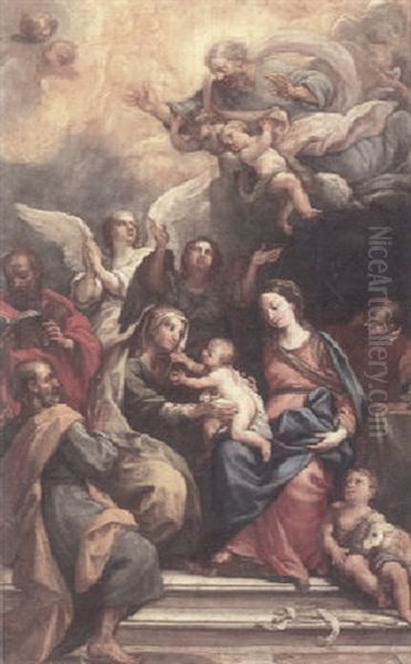 The Holy Family With Attendant Saints Oil Painting by Andrea Del Sarto