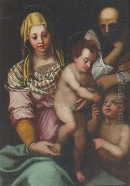 The Holy Family With The Infant Saint John The Baptist Oil Painting by Andrea Del Sarto