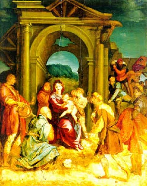 The Adoration Of The Magi Oil Painting by Andrea Del Sarto