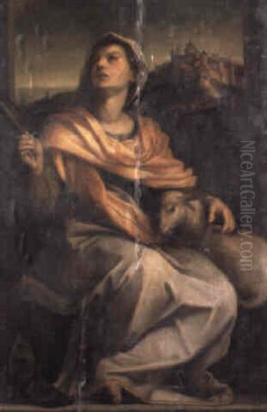 St. Agnes Oil Painting by Andrea Del Sarto