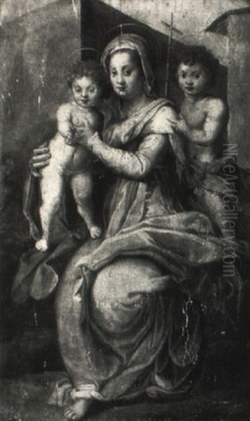 Madonna And Child With The Young Saint John The Baptist Oil Painting by Andrea Del Sarto