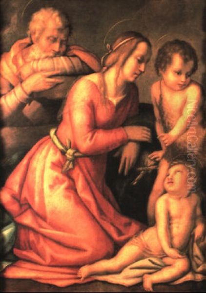 The Zanobi Bracci Holy Family Oil Painting by Andrea Del Sarto