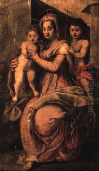 Madonna And Child With The Young St. John The Baptist Oil Painting by Andrea Del Sarto