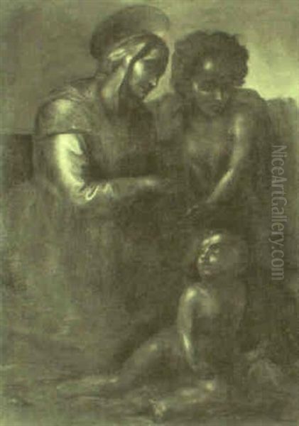 The Madonna And Child With The Infant St. John Oil Painting by Andrea Del Sarto