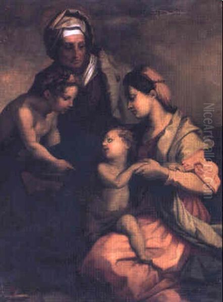 Maria Med Jesusbarnet, Den Hellige Elisabeth Og Den Lille Johannes D+beren Oil Painting by Andrea Del Sarto