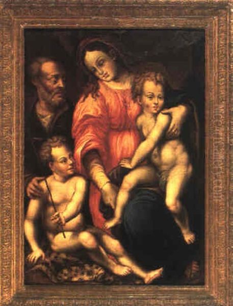 Die Heilige Familie Mit Johannesknabe Oil Painting by Andrea Del Sarto