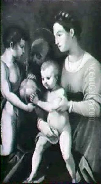 La Sainte Famille Et Le Jeune Saint Jean Oil Painting by Andrea Del Sarto