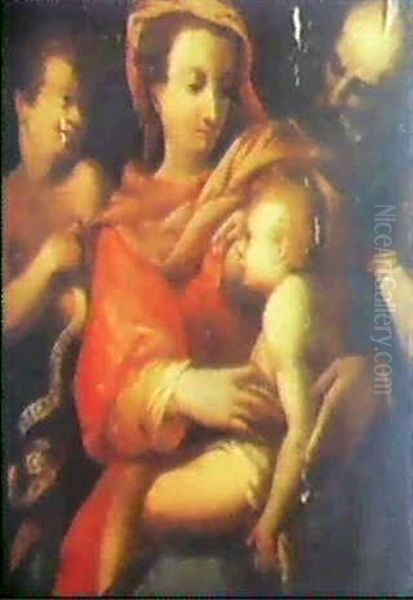 The Holy Family With John The Baptist Oil Painting by Andrea Del Sarto