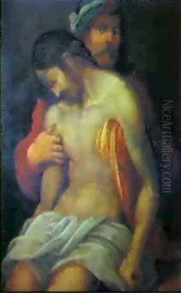 Joseph Von Arimathaa Halt Den Toten Christus Oil Painting by Andrea Del Sarto