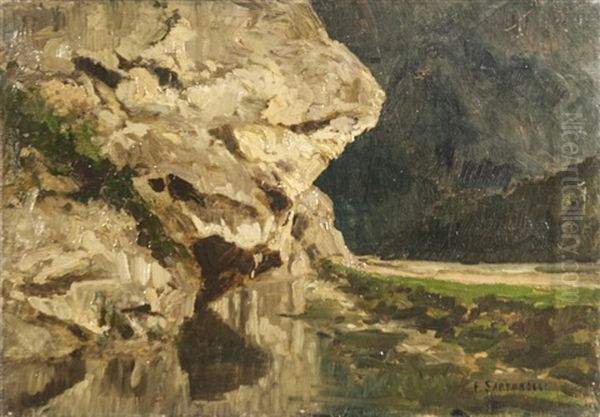 Torrente Carsico Oil Painting by Francesco Sartorelli