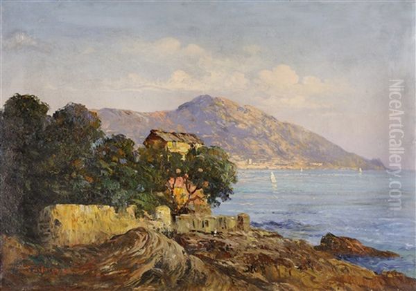 Portofino Liguria Oil Painting by Giulio Aristide Sartorio