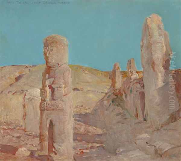 Ruins, Tiahuanaco Oil Painting by Giulio Aristide Sartorio